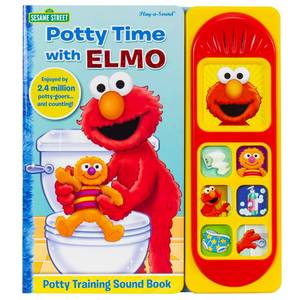 lot 19726 image: Sesame Street - Potty Time with Elmo - Potty Training Sound Book - PI Kids - Retail $11