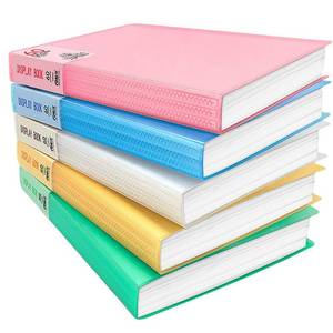 lot 19740 image: 5 Pack 60-Pocket Binder with Plastic Sleeves, A4 Display 60 Pages with Clear Sheet Protectors, Portfolio Presentation Book for Artwork, Document Organizer Binder - Retail $20