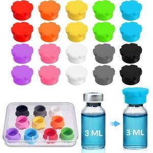 lot 19755 image: Reusable 3ml Vial Caps, Leak-Proof Dust-Proof Ampoule , 10 Colors for Easy Organization, Fit Injection Bottles & Storage Boxes (3ml Vial Caps ��15-Pack-Colors ��) - Retail $6