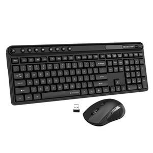 lot 19765 image: Wireless Keyboard and Mouse Combo, E-YOOSO Full-Sized Computer Wireless Keyboard and Optical Mouse, 2.4Ghz USB Lag-Free Cordless Combo, for Windows, Mac OS PCDesktopLaptop - Retail $33