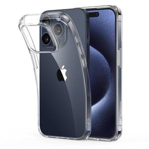 lot 19770 image: ESR Clear Case for iPhone 14 Case and iPhone 13 Case, Shockproof Thin Silicone Cover, Yellowing-Resistant Slim Transparent TPU Phone Case, Project Zero Series, Clear - Retail $8