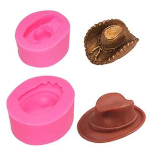 lot 19780 image: 2 Pieces Cowboy Hat Silicone Fondant Molds Cowboy Theme Silicone Fondant Mold Kitchen Baking Mold Cowboy Hat Chocolate Candy Mold Cowboy Hat Candle Soap Silicone Mold - Retail $9