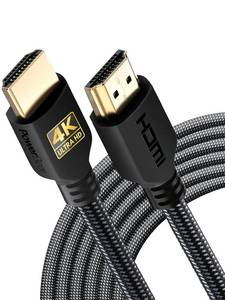 lot 19799 image: PowerBear 4K HDMI Cable 20 ft  Long Hdmi Cable, Braided Nylon & Gold Connectors, 4K  60Hz, Ultra HD, 2K, 1080P, ARC & CL3 Rated  for Laptop, Monitor, PS5, PS4, Xbox One, Fire TV, & More - Retail $20