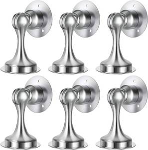 lot 19802 image: WINONLY Door Stopper, Magnetic Door Stop, Stainless Steel, Magnetic Door Catch, 3M Double-Sided Adhesive Tape, No Drilling, Screws for Stronger Mount, Hold Your Door Open, for Wide Doors (6) - Retail $49