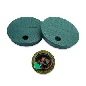 lot 19808 image: 2PCS Sprinkler Valve Cover��ID 5.5 OD 6 Sprinkler Irrigation Valve Box,Valve Box Cover Lid for Outdoor Sprinkler Irrigation Control Water System Lawn,Ideal for Irrigation Systems & Landscaping - Retail $12