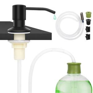 lot 19813 image: Tesrin Dish Soap Dispenser for Kitchen Sink Built in Soap Dispenser Pump with 47 Extension Tube Kit Matte Black - Retail $16