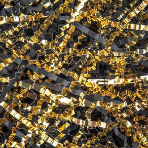 lot 19817 image: Caleihd 5.3oz Crinkle Cut Paper Shredded Paper for Gift Baskets Gift Boxes Filler, Wedding Birthday Christmas Easter Valentine��s Packing Wrapping Paper Gold&Black - Retail $9