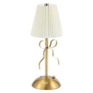 lot 19820 image: CryzhalinX Cordless Table Lamp,Small Desk Lamp with 3 Color,Touch Dimmable Bedsdie Lamps,Bow Lamp with Fabric Shade,LED Night Light for Girls Room Princess Room Decor(Gold) - Retail $27