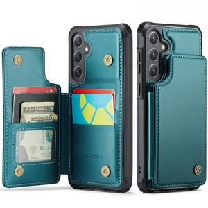 lot 19828 image: Vinich for Samsung Galaxy S26 Plus Wallet Case with Card Holder, RFID Blocking Credit Slots Kickstand Shockproof Phone Cover for Women Men, Bluish Green - Retail $20