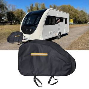 lot 19840 image: Andacar Caravan Hitch Cover - Waterproof Trailer Jack Cover Universal Trailer Hitch Covers Rain Snow Dust-Proof Hitch Ball Cover - 36 L�24 W�6 H, Black - Retail $24