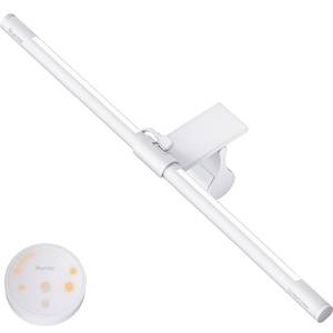 lot 19853 image: Quntis Monitor Light Bar with Remote, Eye-Care No Glare, Space Saving Home Office Desk Lamp, White, Stepless Dimming, Easy Setup LED Computer Light Backlight for Curved Gaming Monitors Mothers Day - Retail $50