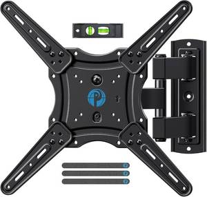 lot 29006 image: Pipishell Full Motion TV Wall Mount for 26-65 inch Flat or Curved TVs up to 77 lbs, TV Bracket Wall Mount with Articulating Arms, Extension, Tilt, Swivel, Leveling, Max VESA 400x400mm, PIMF7 - Retail $23