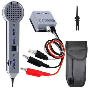 lot 29015 image: Network Cable Tracing Tester Kit, Tracer Circuit Tester with Audible and Visual Indication, Tone Generator Kit Line Finder for Telephone, Coax, Trace Data, Security, Electrical Cables - Retail $34