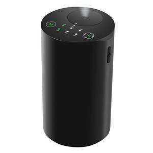 lot 29023 image: Waterless Essential Oil Diffuser, 7 Colors LED Light, Battery Powered Mini Scent Air Machine, Aromatherapy Mist Diffuser for Home Room Car Office Black Aluminum Alloy (Black) - Retail $19