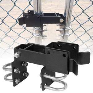lot 29025 image: BiJun Chain Link Double Gate Latch for 1-38 Inch Gate Frames - Strong Arm Design with Padlock Holes,Chain Link Fence Latch for Ranch Fences & Yard Gates (Black) - Retail $32