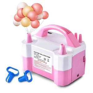 lot 29027 image: Electric Air Balloon Pump, Portable Dual Nozzle Electric Balloon InflatorBlower for Party Decoration,Used to Quickly Fill Balloons - 110V 600W Pink - Retail $15