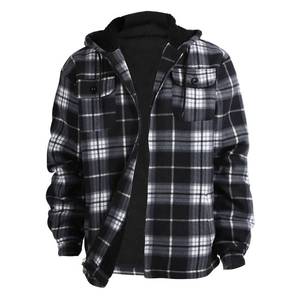 lot 29028 image: Gary Com Heavy Thick Flannel Plaid Jacket Sherpa Fleece Lined Hoodies for Men Zip Up Winter Warm Coat Buffalo Zipper Sweatshirt 4xl - Retail $28