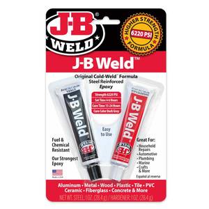 lot 29825 image: J-B Weld 8265S Cold Weld Steel Reinforced Epoxy with Hardener, 2 oz (1) - Retail $9
