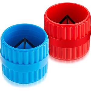lot 29849 image: 2 Pieces Inner-Outer Reamer Pipe and Tube Deburring Reamer Tubing Chamfer Tool for PVC PPR Copper Brass Aluminum Pipes (Red, Blue) - Retail $9