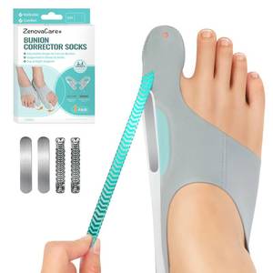 lot 29852 image: ZenovaCare Bunion Corrector Sleeve for MenWomen, 1 Pair Day & Night Toe Alignment,Orthopedic Post-Workout Recovery Foot Brace, Hallux Valgus Toe Straightener for Daily Use (Large) - Retail $20
