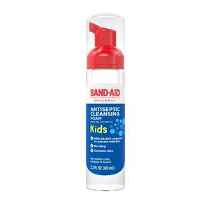 lot 29853 image: Band-Aid Brand Antiseptic Cleansing Foam for Kids, First Aid Antiseptic Foam Kills Germs to Prevent Infection, with Benzalkonium Cl, No Sting, 2.3 fl. oz - Retail $5