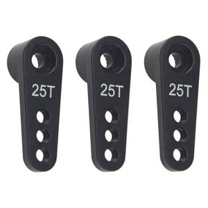 lot 31604 image: 3Pcs ShareGoo Metal 25T Servo Horn 25 Teeth Steering Arm Compatible with Futaba Savox Power HD HSP Servos Motor Compatible with Wltoys Himoto Redcat Traxxas Axial 18 110 RC Car Truck (Black) - Retail $10