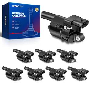 lot 31608 image: KAX Pack of 8 Ignition Coil Set for Chevrolet Silverado 1500 Corvette 14-19, Suburban Tahoe 15-19, Camaro 16-18 & GMC Sierra 1500 Yukon 14-19, Yukon XL & Escalade 17-21, CTS 16-19, UF742 - Retail $90