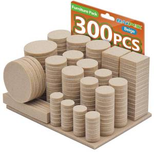 lot 31614 image: Furniture Pads Premium Furniture Felt Pads (Beige), Huge Quantity Self Adhesive Anti Scratch Floor Protector for Furniture Legs Hardwood with 60 Cabinet Door Bumpers - Retail $9