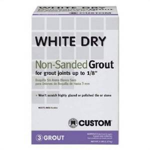 lot 44388 image: Custom Building Product WDG5 5 lb Non-Sanded White Tile Grout - Retail $17
