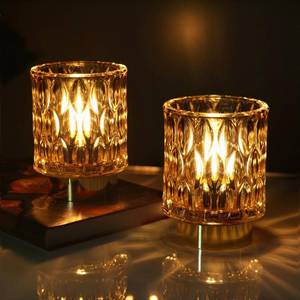 lot 44389 image: SJIE Battery Operated Lamp - Stylish Small Lamps Decorative with Timer & 3 Light Modes, No Plug in Lamps Cordless Battery Table Lamps for BedroomBathroomFireplace(Without Remote Control) - Retail $25