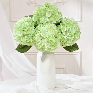 lot 44404 image: 4 Pcs Light Green Hydrangea Artificial Flowers, Latex Real Touch Hydrangea Flowers, 19.6 Full Faux Hydrangea Flowers Fake Flowers for Home Decor Party Wedding Centerpiece Bouquet Floral Arrangements - Retail $20