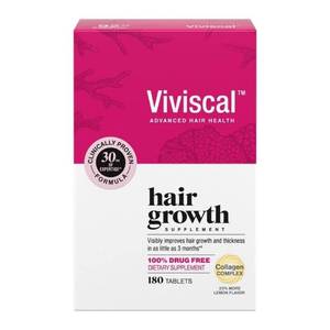 lot 44416 image: Viviscal Hair Growth Supplements for Women, Thicker Fuller Hair Support for Thinning Hair and Hair Loss, with Biotin and Marine Collagen, Drug-Free, 180 Tablets, 90-Day Supply - Retail $85