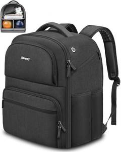lot 44437 image: Bosynoy 2 Ball Bowling Backpack, Extra Large Bowling Ball Bag Totes with Protective Foam Padded, Accessory Pouch & Shoe Compartment Fits Up to Mens Size 16, Black - Retail $40