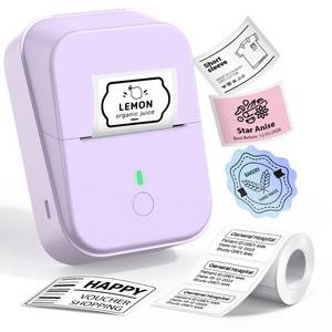 lot 44449 image: ETIKEZ PM260 Label Maker Machine with Tape, 2 Inch Label Tape Maker Bluetooth Label Printer, Inkless Portable Label Maker for Home, Kitchen, School, Office Organization, Purple - Retail $28
