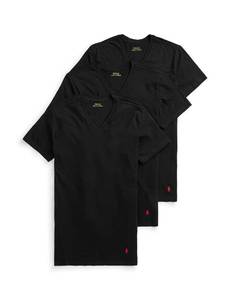 lot 44464 image: Polo Ralph Lauren Mens Classic Fit Cotton V-Neck Tee Big & Tall, Polo BlackRed, 2X Tall - Retail $30