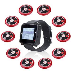 lot 44469 image: Retekess TD113 Restaurant Call Button System, Waiter Calling System, 262ft, Adjustable Volume, Touch Screen, with 10 4-Key Waterproof Call Buttons for Restaurant, Bar