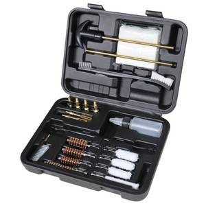 lot 44995 image: Funryer Universal Gun Cleaning Kit Pistol 9mm .38 .22 .40 .45 Caliber for Handgun Hunting Shooting with Bronze Bore Brush & Brass Jag Oil Bottle - Retail $23