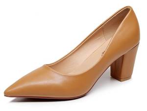 lot 22057 image: VenusCelia Womens Lewin Pump Chunky Heel Shoe ( 41,,Tan PU) - Retail $40