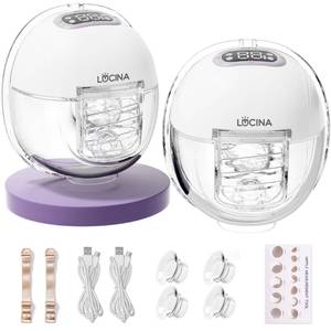 lot 22067 image: Breast Pump Hands Free, Wearable Breastfeeding Pump with 4 Modes & 9 Levels, Portable Electric Breast Pump, Strong Suction, Discreet & Smart Display, 192124mm InsertFlange, 2 Pack - Retail $40