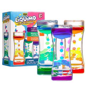 lot 22081 image: YoYa Toys Liquimo - Liquid Motion Bubbler - 3 Pack - Sensory Fidget Desk Toy for Kids & Adults - Relaxing Hourglass Timer Tubes - Calming Visual Play for School, Home, Office, Stress Relief and Focus - Retail $16