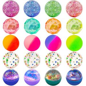 lot 29865 image: Ohanniewa Bouncy Balls for Kids 20 Pieces 5 Styles 32mm Assorted Bouncy Balls with Storage Bag for Birthday Party Favors - Retail $8