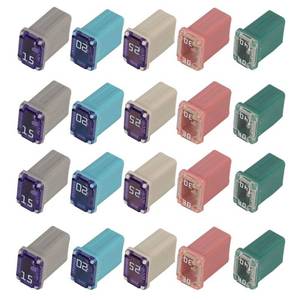 lot 29875 image: 20 Flosser Mcase FMM Fuses Assortment Micro Cartridge Fuse Mcase Type Kit 15 20 25 30 40 Amp - Retail $17