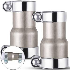 lot 29894 image: MorningRo 2 Pcs 2 to 2.5 Inch Exhaust Adapter Reducer Kit with Clamps, Stainless Steel, ID 2 to Od 2.5 Universal Exhaust Pipe Connector for Car, Truck, Suv - Retail $32