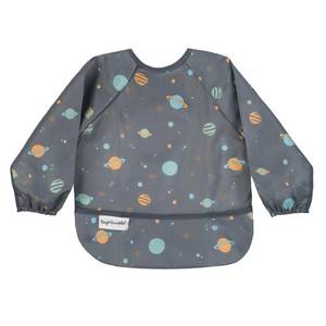lot 29895 image: Tiny Twinkle Long Sleeve Bib for Babies & Toddlers  Waterproof Smock Bib for Eating  Machine Washable & Mess-Proof Feeding Essentials  Newborn Shower Gift (Space, 6-24M) - Retail $14