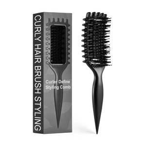 lot 29899 image: Curly Hair Brush Candybrush Curl Defining Brush for Detangling Shaping and Defining Curls for Women, Men, Wet & Dry Hair (Black) - Retail $10