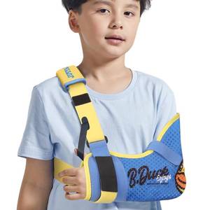 lot 31618 image: Velpeau Kids Arm Sling Shoulder Immobilizer with Waist Strap, Ventilated & Breathable Design, Arm Support Brace for Children, Boys, Girls (B.Duck Mesh Version-Left hand, X-Small) - Retail $22