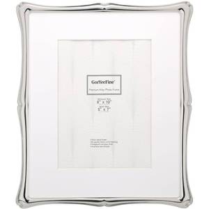 lot 31625 image: GorYeeFine Silver 8x10 Premium Alloy Picture Frame with Acid Free Mat for 5x7,Luxury Hi-End Photo Frames 5x7 with Black Velevt Backing for Desktop and Wall Hanging - Retail $26