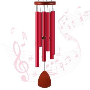 lot 31635 image: Leinuosen Wind Chimes for Outside Wind Chimes Outdoors Deep Tones 28 with 6 Aluminum Tubes Memorial Sympathy Windchime for Valentine Tree Decor Garden Courtyard Mom Loved One Gifts(Classic,Red) - Retail $10