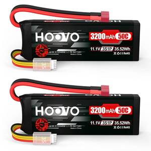lot 31642 image: HOOVO 3S 11.1V 3200mAh 50C RC Lipo Battery with T Connector for RC Car RC Helicopter Airplane Quadcopter RC Models(2 Packs) - Retail $41