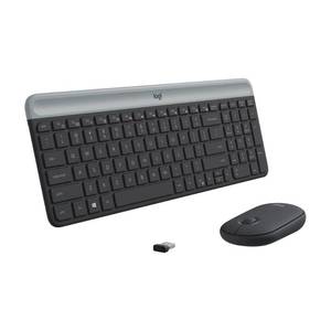 lot 31645 image: Logitech MK470 Slim Wireless Keyboard and Mouse Combo - Modern Compact Layout, Ultra Quiet, 2.4 GHz USB Receiver, Plug n Play Connectivity, Compatible with Windows - Graphite - Retail $35